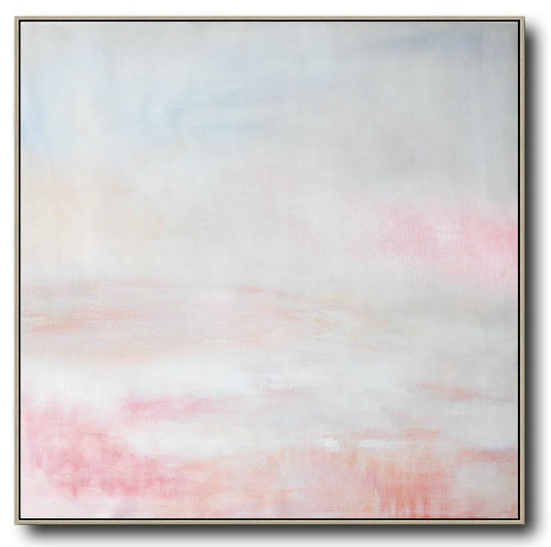 Huge Abstract Painting On Canvas,Oversized Abstract Painting,Oversized Custom Canvas Art,White,Gray,Pink.etc